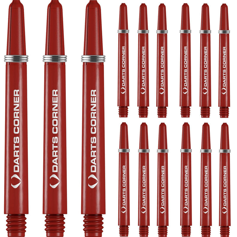 DARTS CORNER NYLON DART SHAFTS - VALUE PACK - 5 SETS - RED