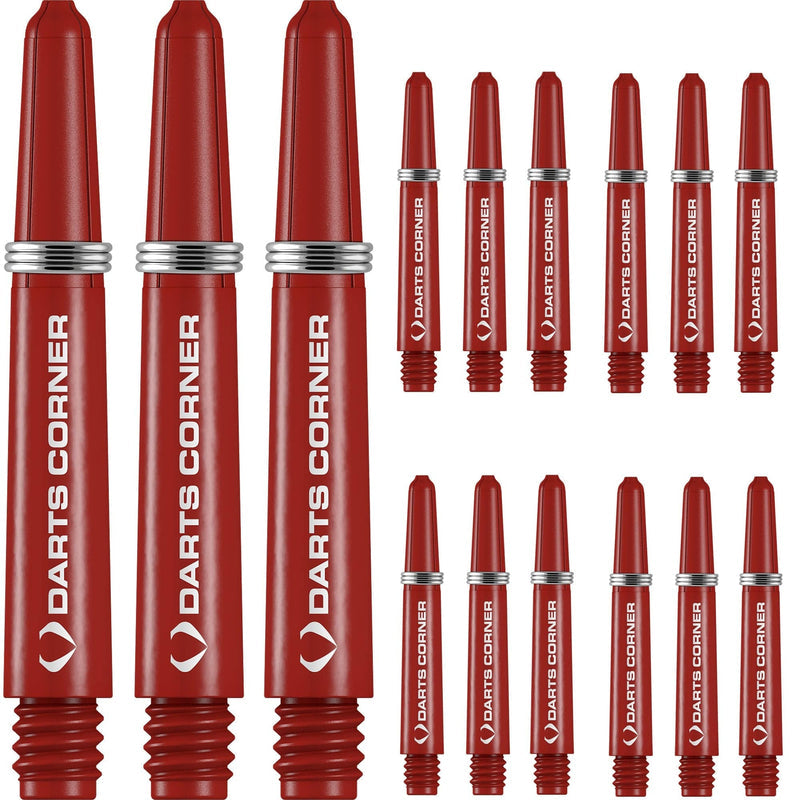 DARTS CORNER NYLON DART SHAFTS - VALUE PACK - 5 SETS - RED