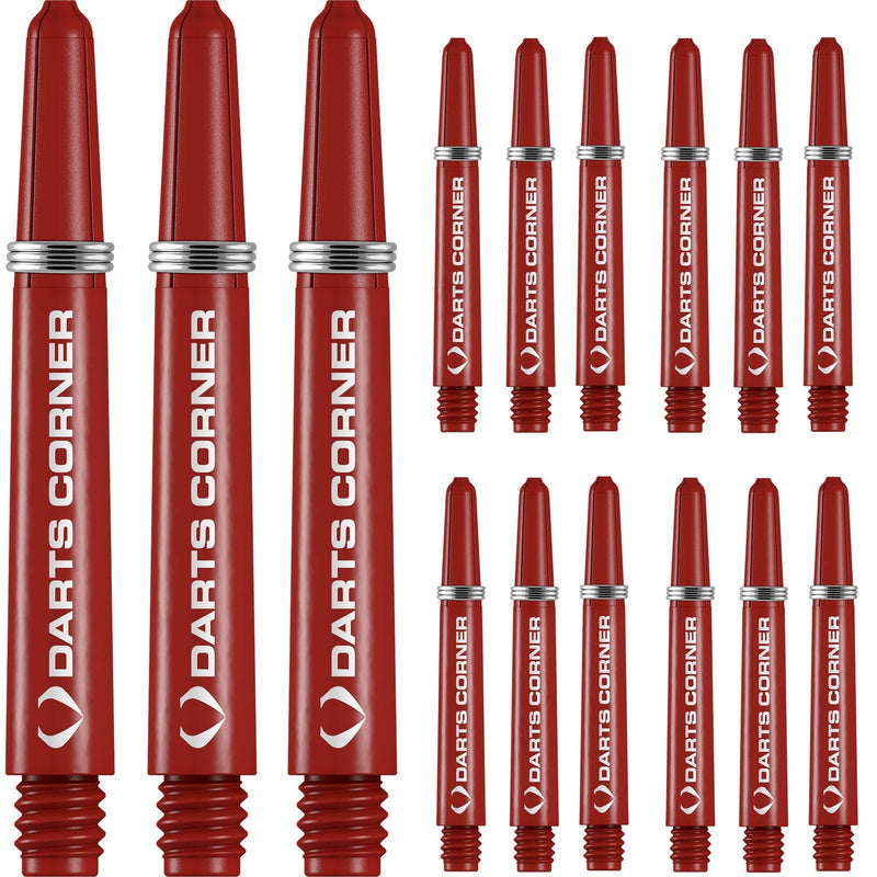 DARTS CORNER NYLON DART SHAFTS - VALUE PACK - 5 SETS - RED