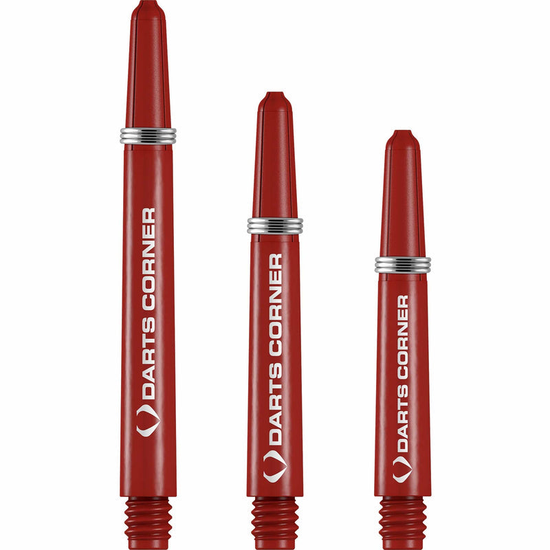 DARTS CORNER NYLON DART SHAFTS - VALUE PACK - 5 SETS - RED
