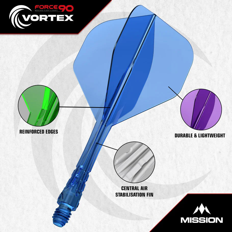 Mission Darts - Misson Force 90 Vortex No2 - Moulded Flight and Stem