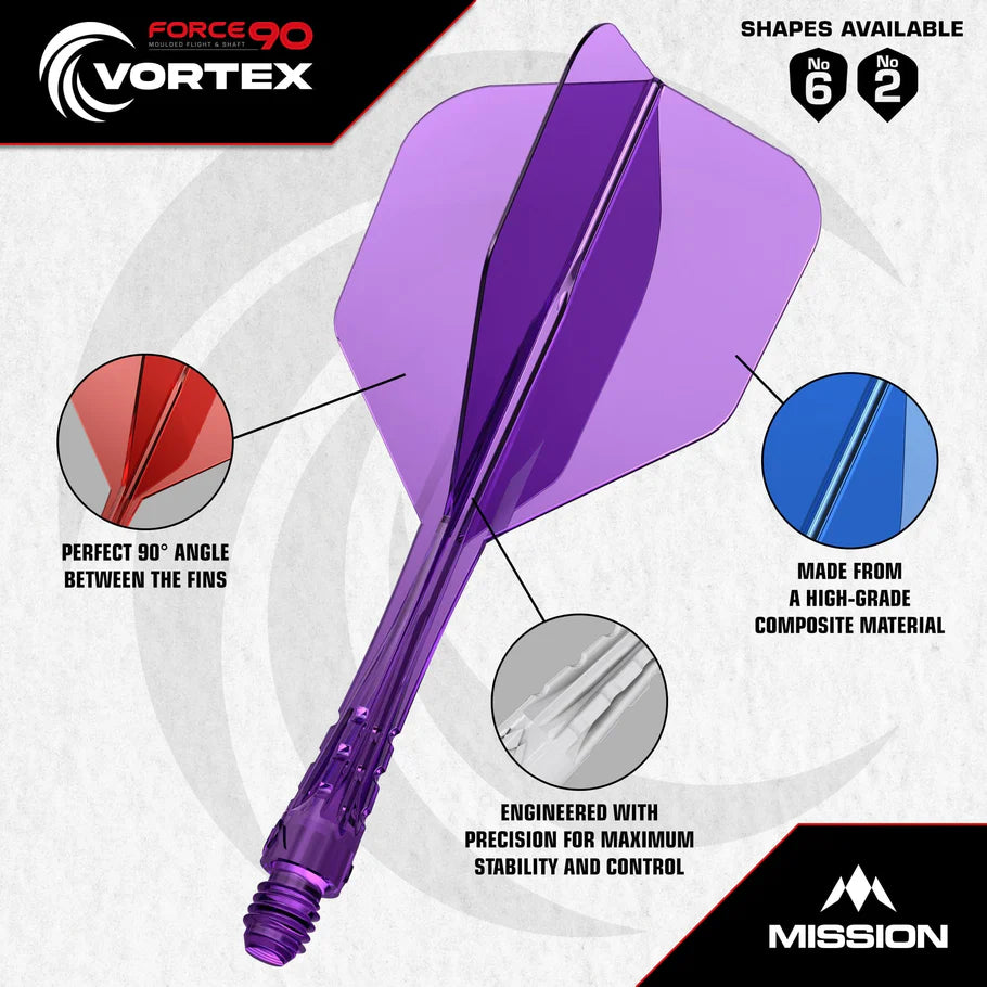 MIssion Darts - Mission Force 90 Vortex No6 - Moulded Flights