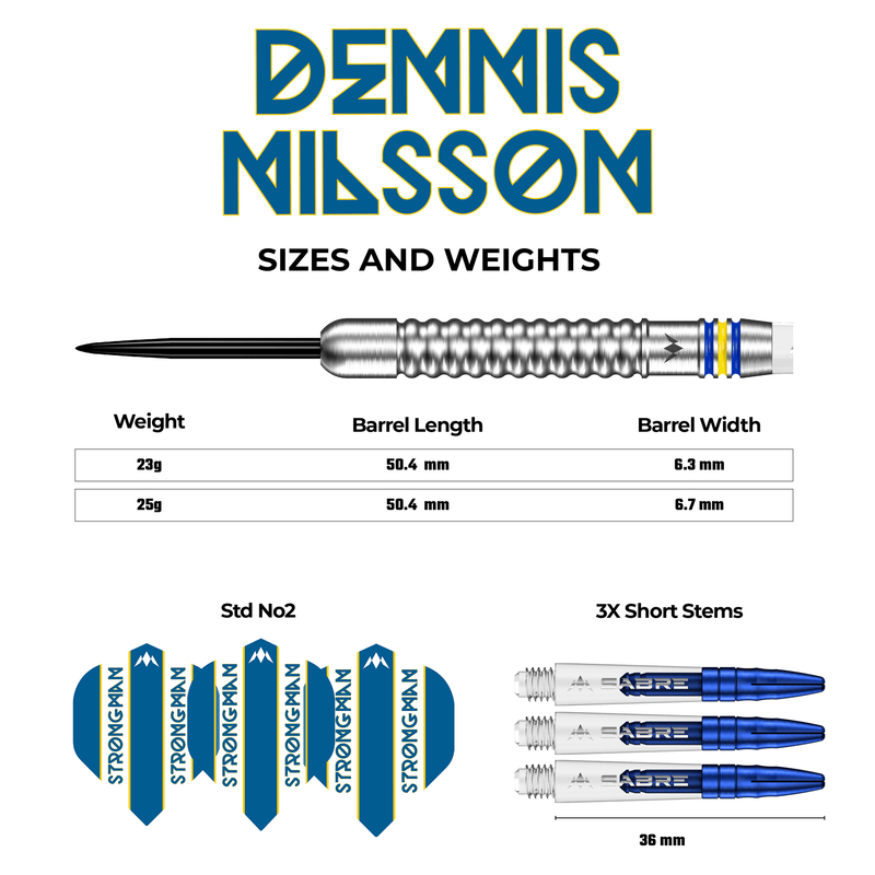 Mission - Dennis Nilsson 95g Steel Tip darts