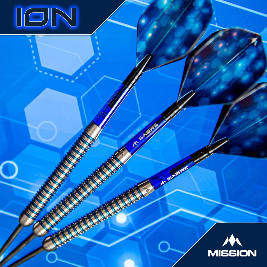 Mission Darts -  ION Steel Tip - 95% Tungsten - Blue & Silver