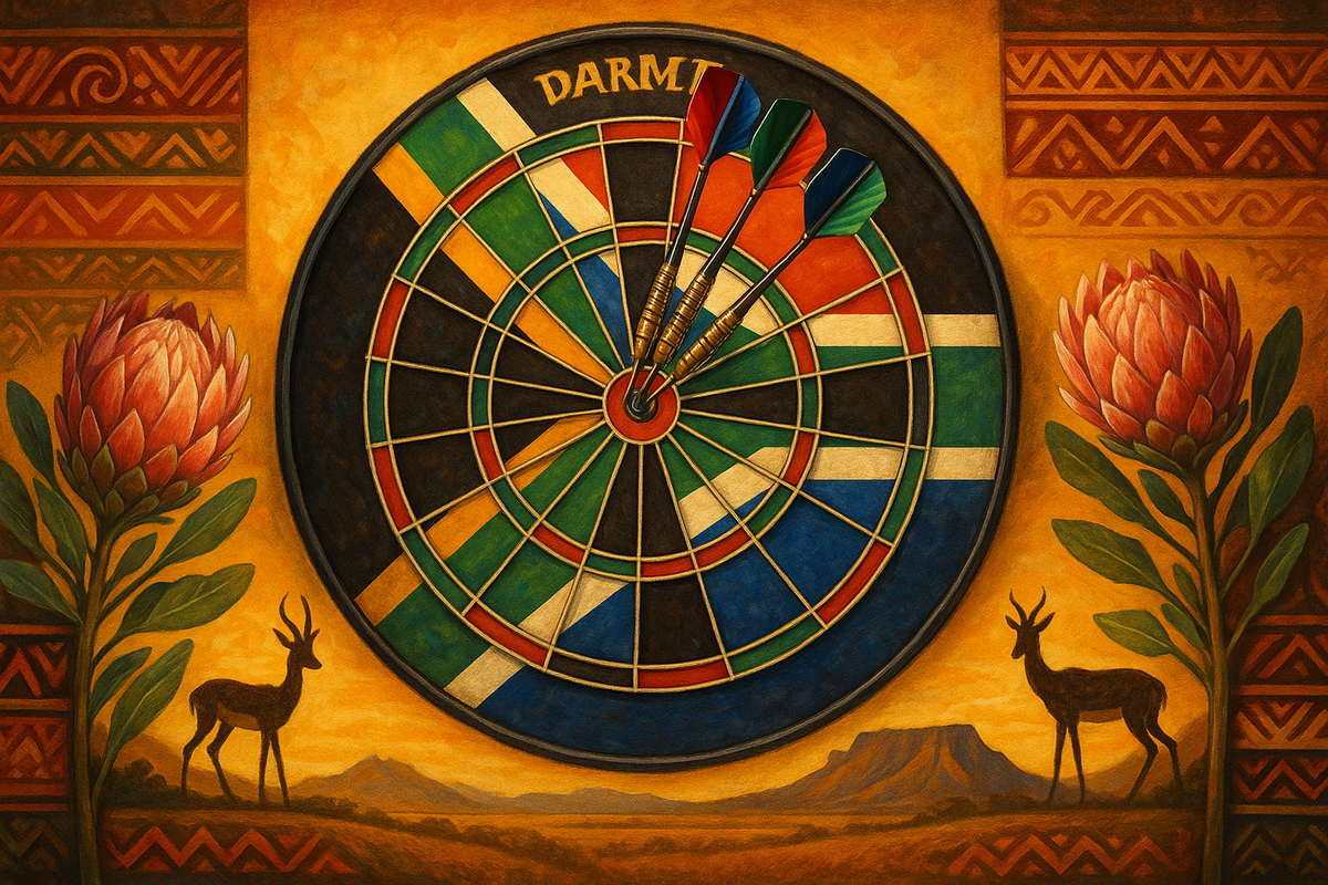 south Africa and darts theme